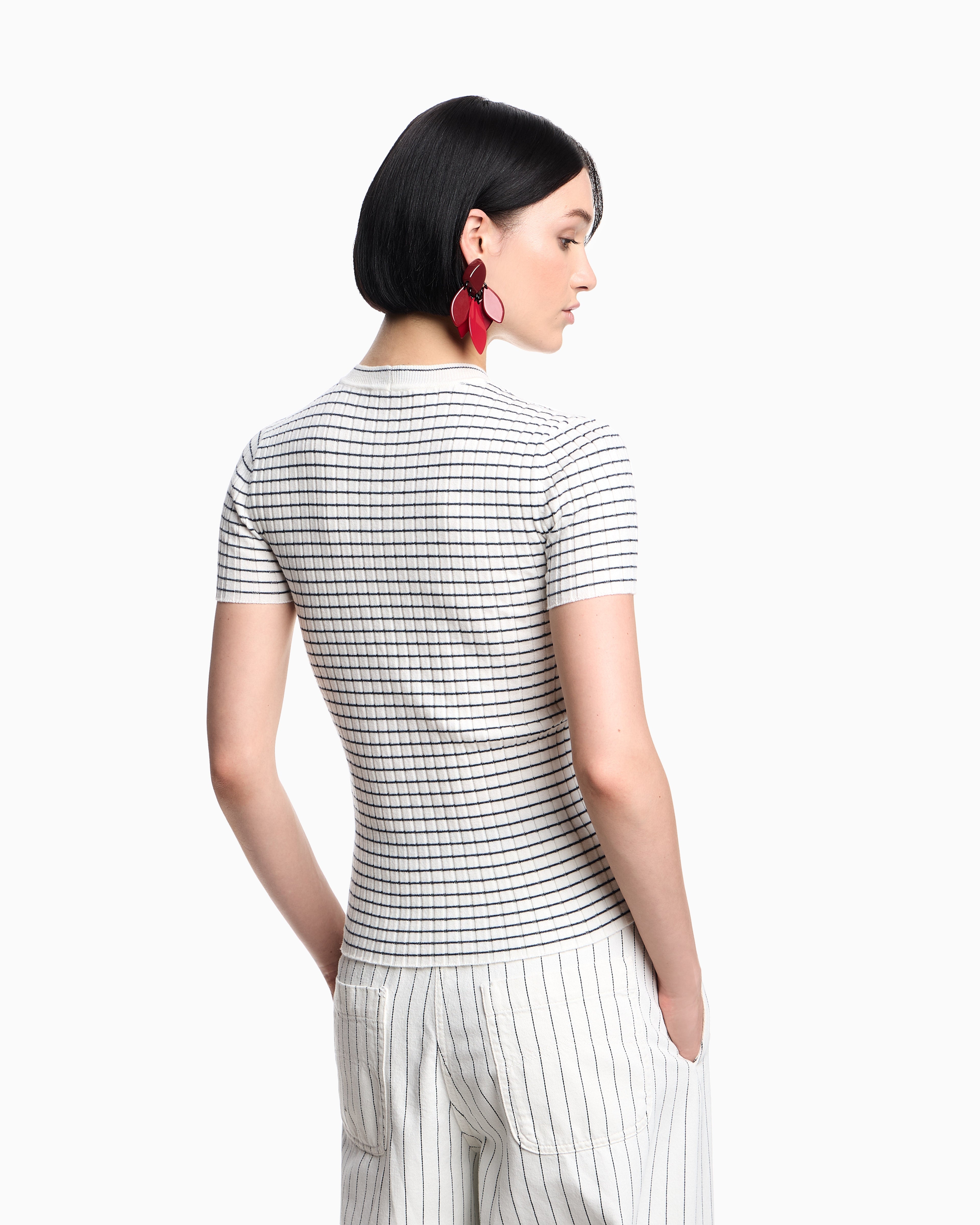 Emporio Armani Ribbed T-Shirt with striped motif