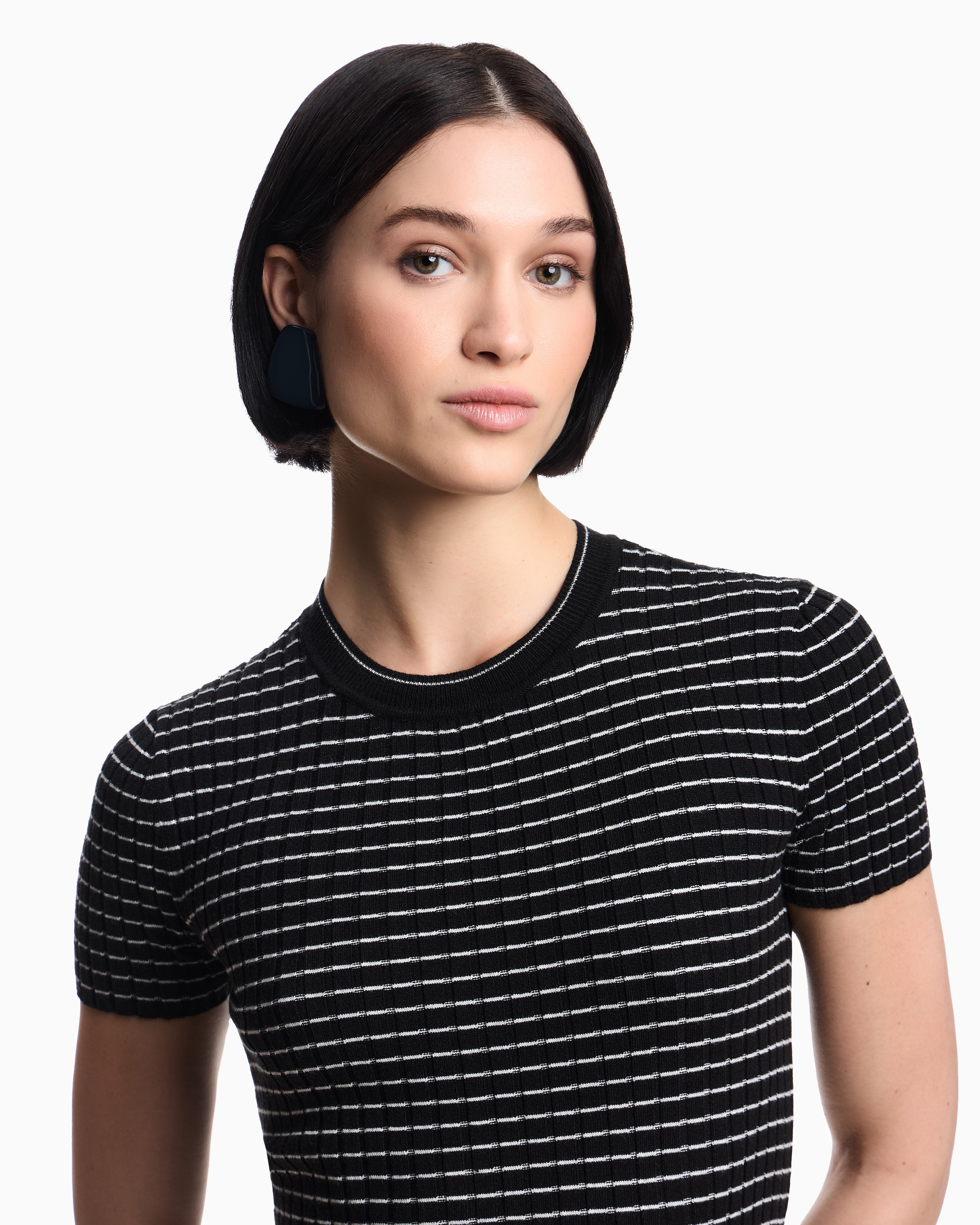 Emporio Armani Ribbed T-Shirt with striped motif