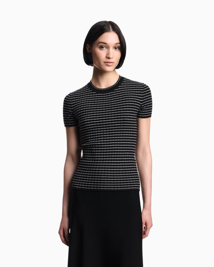 Emporio Armani Ribbed T-Shirt with striped motif
