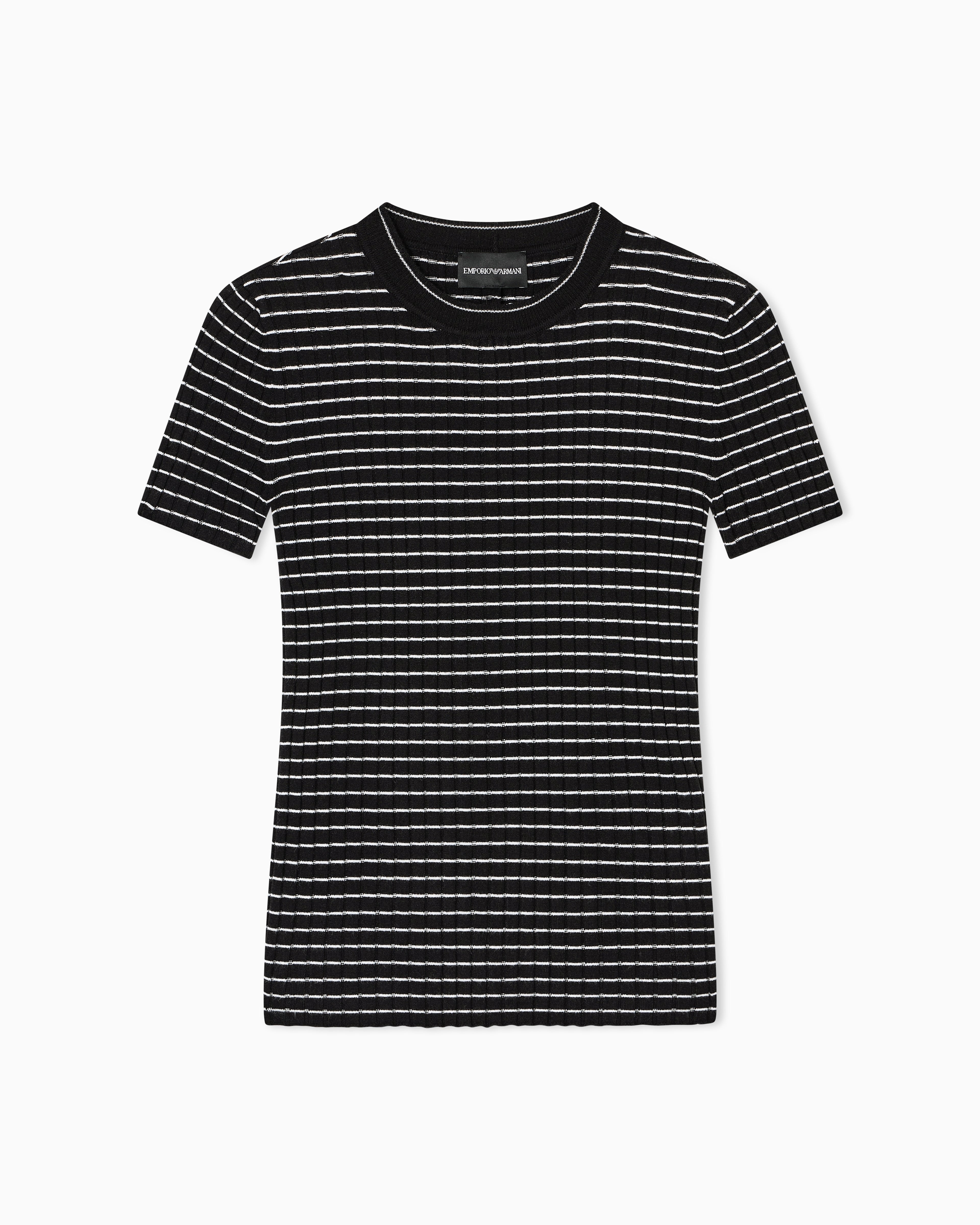 Emporio Armani Ribbed T-Shirt with striped motif