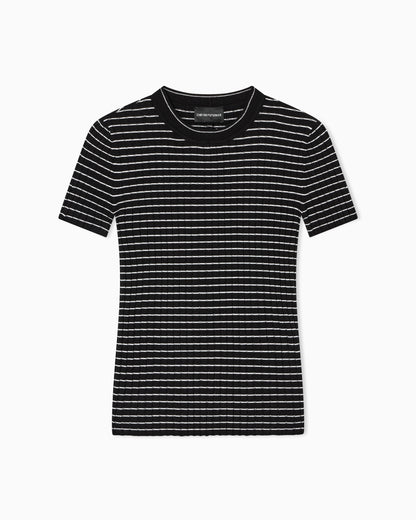 Emporio Armani Ribbed T-Shirt with striped motif
