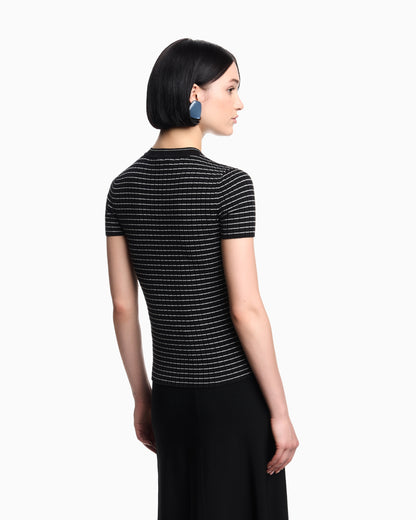 Emporio Armani Ribbed T-Shirt with striped motif