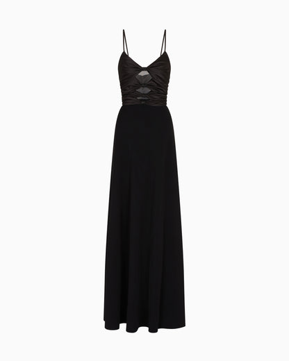 Emporio Armani Technical cady cut-out dress with jewel detail