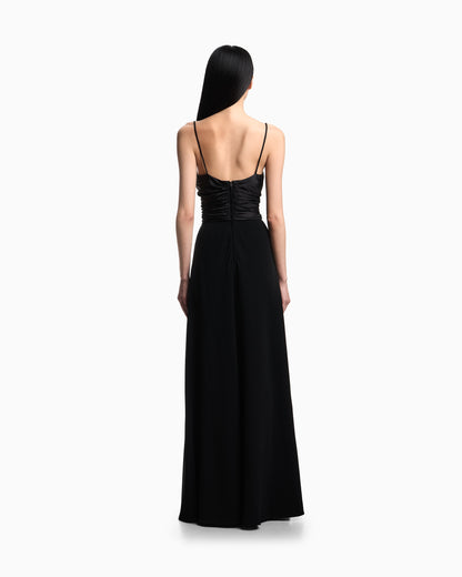 Emporio Armani Technical cady cut-out dress with jewel detail
