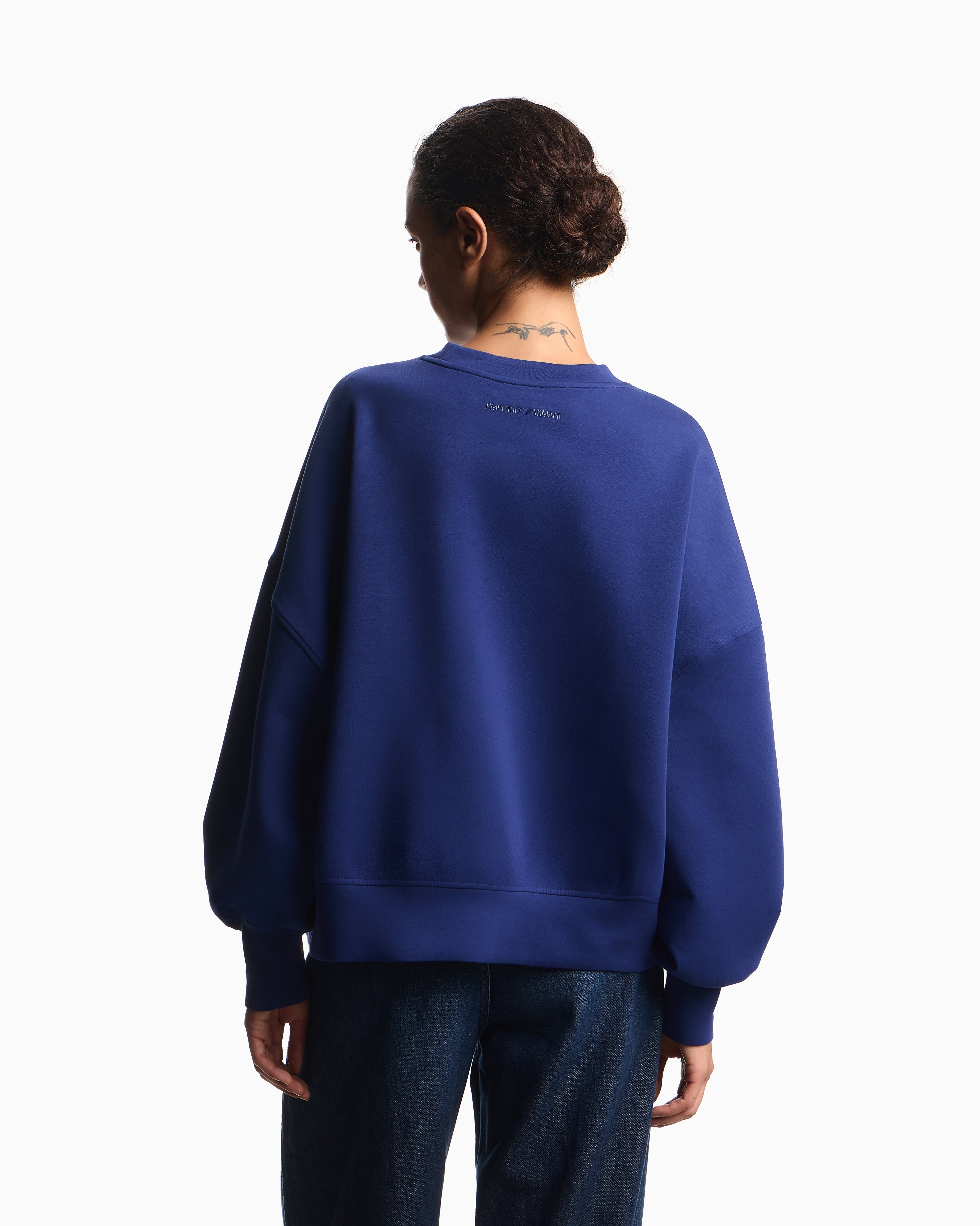 Emporio Armani ASV double-jersey crew-neck sweatshirt with logo embroidery