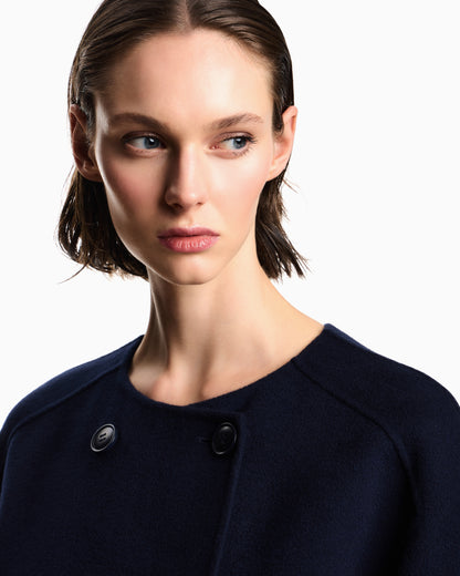 Emporio Armani Double-breasted wool and cashmere pea coat