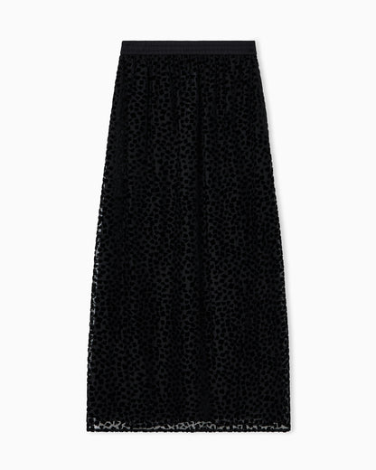 Emporio Armani ASV Jeu de Cartes long skirt in devoré tulle