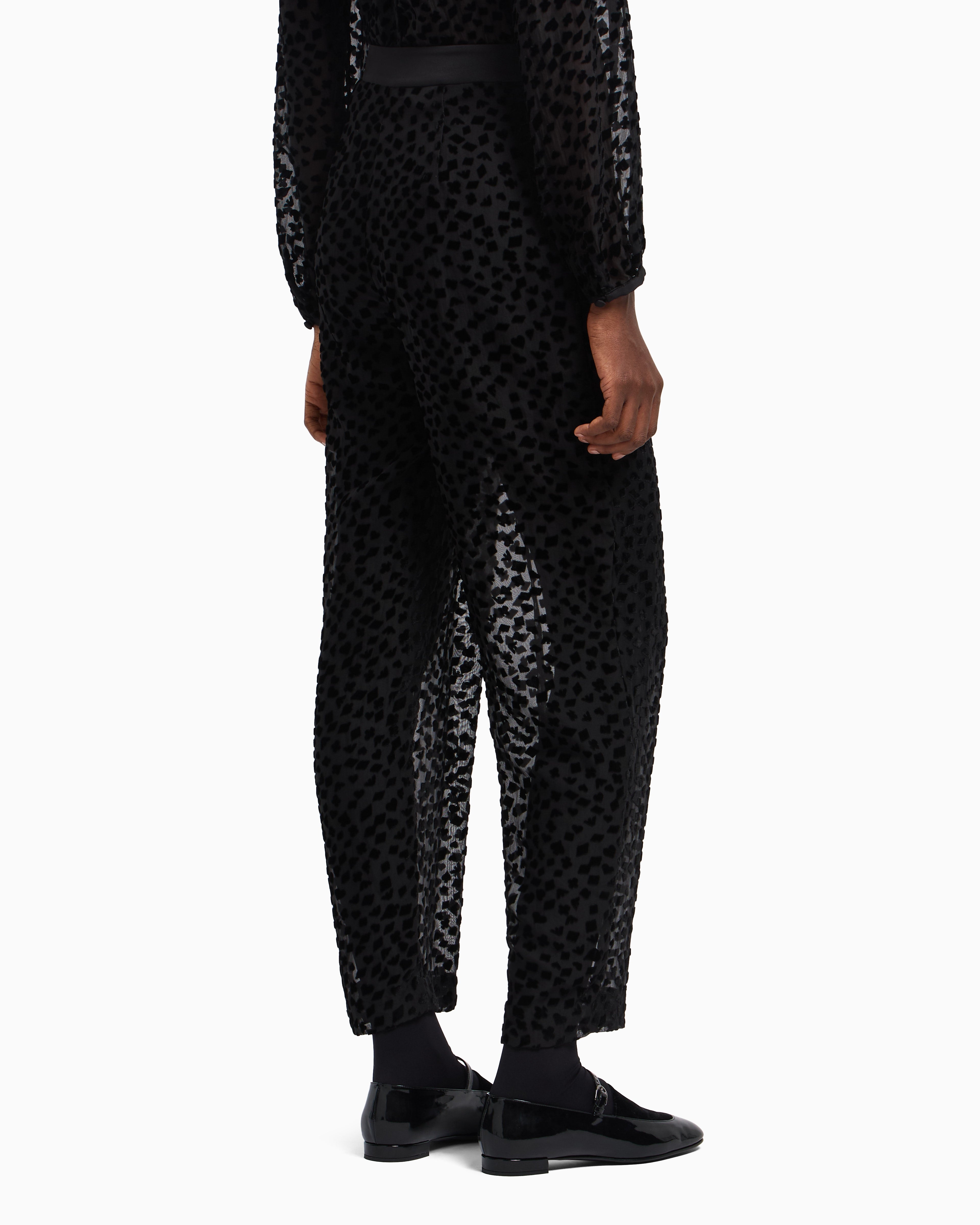 Emporio Armani ASV Jeu de Cartes devoré tulle trousers with pleats