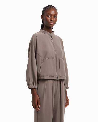 Emporio Armani Technical cady blouson with logo embroidery
