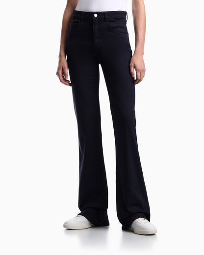 Emporio Armani J9D mid-rise jeans with a flared hem in a garment-dyed viscose blend