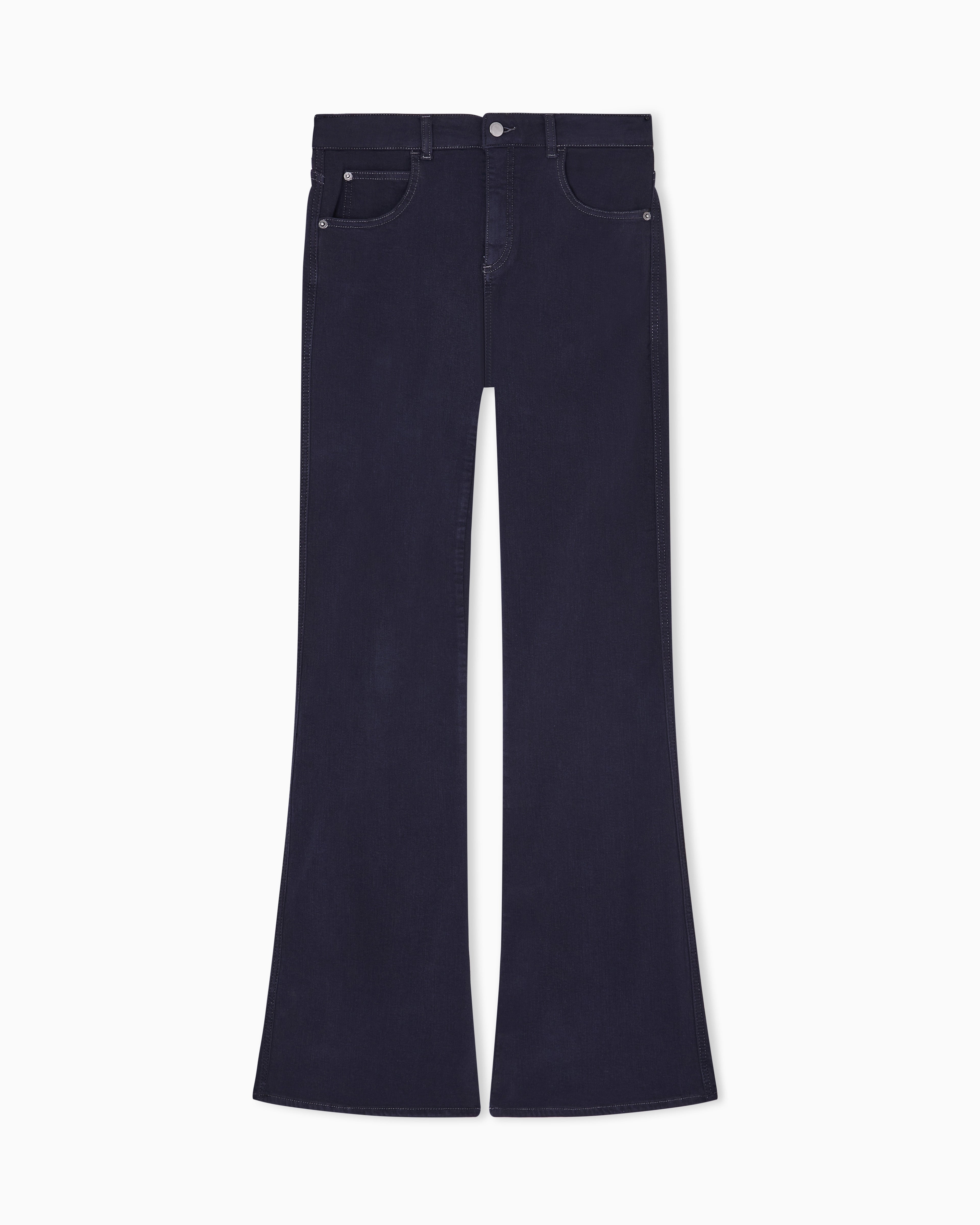 Emporio Armani J9D mid-rise jeans with a flared hem in a garment-dyed viscose blend