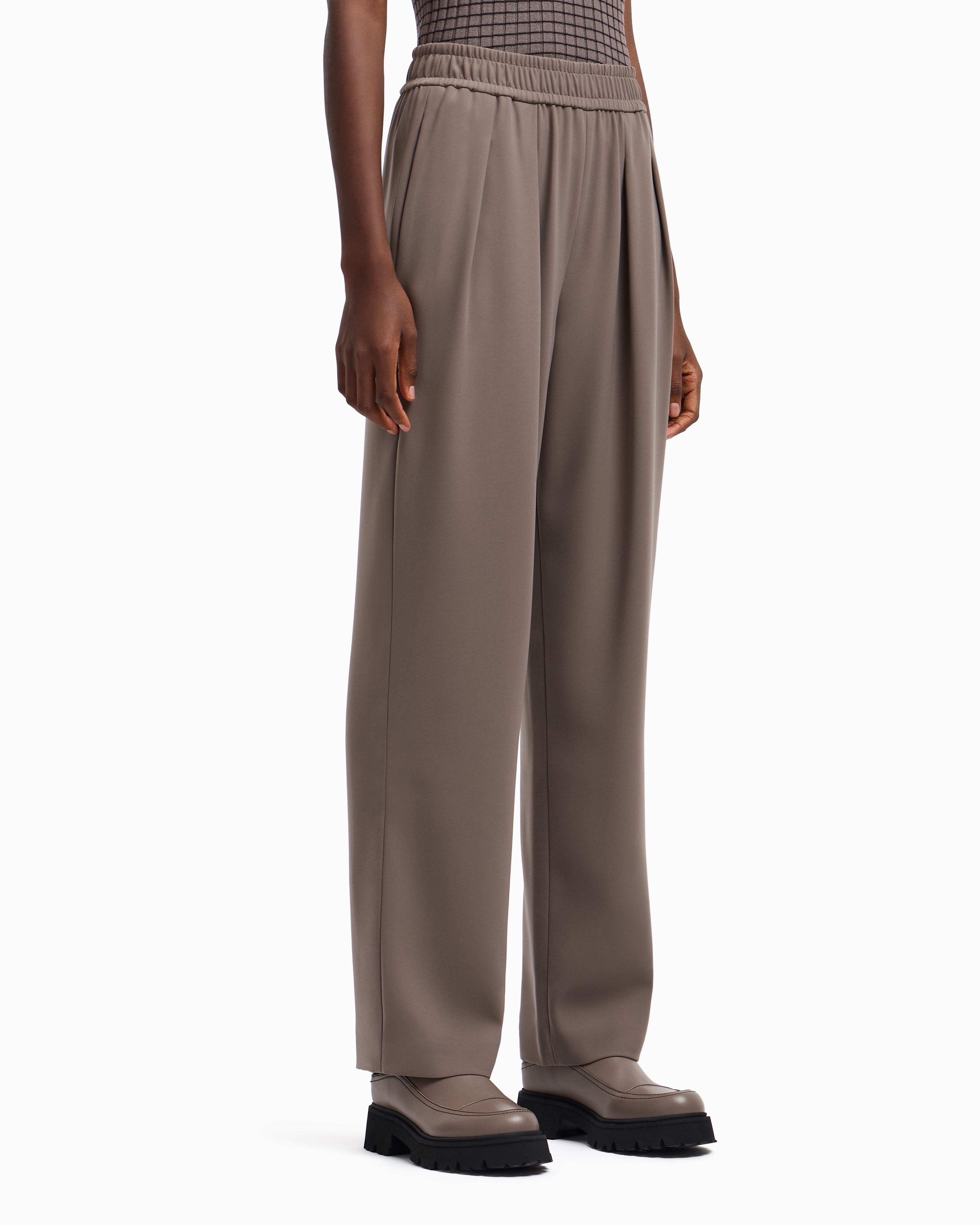 Emporio Armani Technical-cady trousers with elasticated waistband
