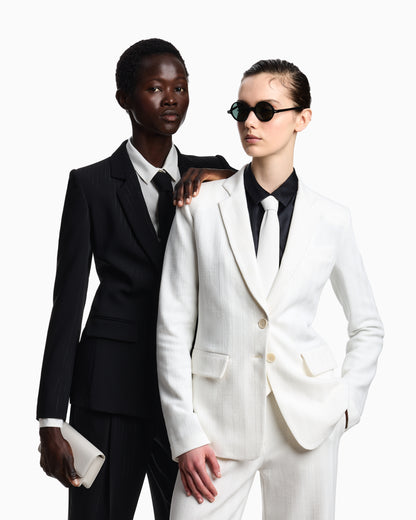Emporio Armani Trousers with pleats with a lurex pinstriped motif