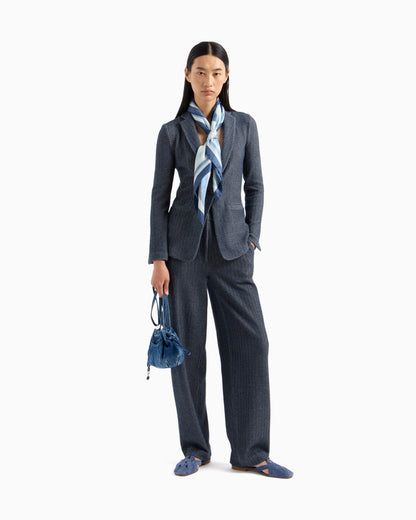 Emporio Armani Chevron-motif jersey trousers