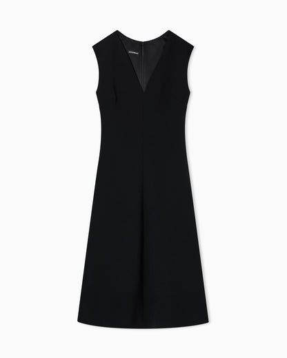 Emporio Armani Flared dress in bark-effect fluid crêpe