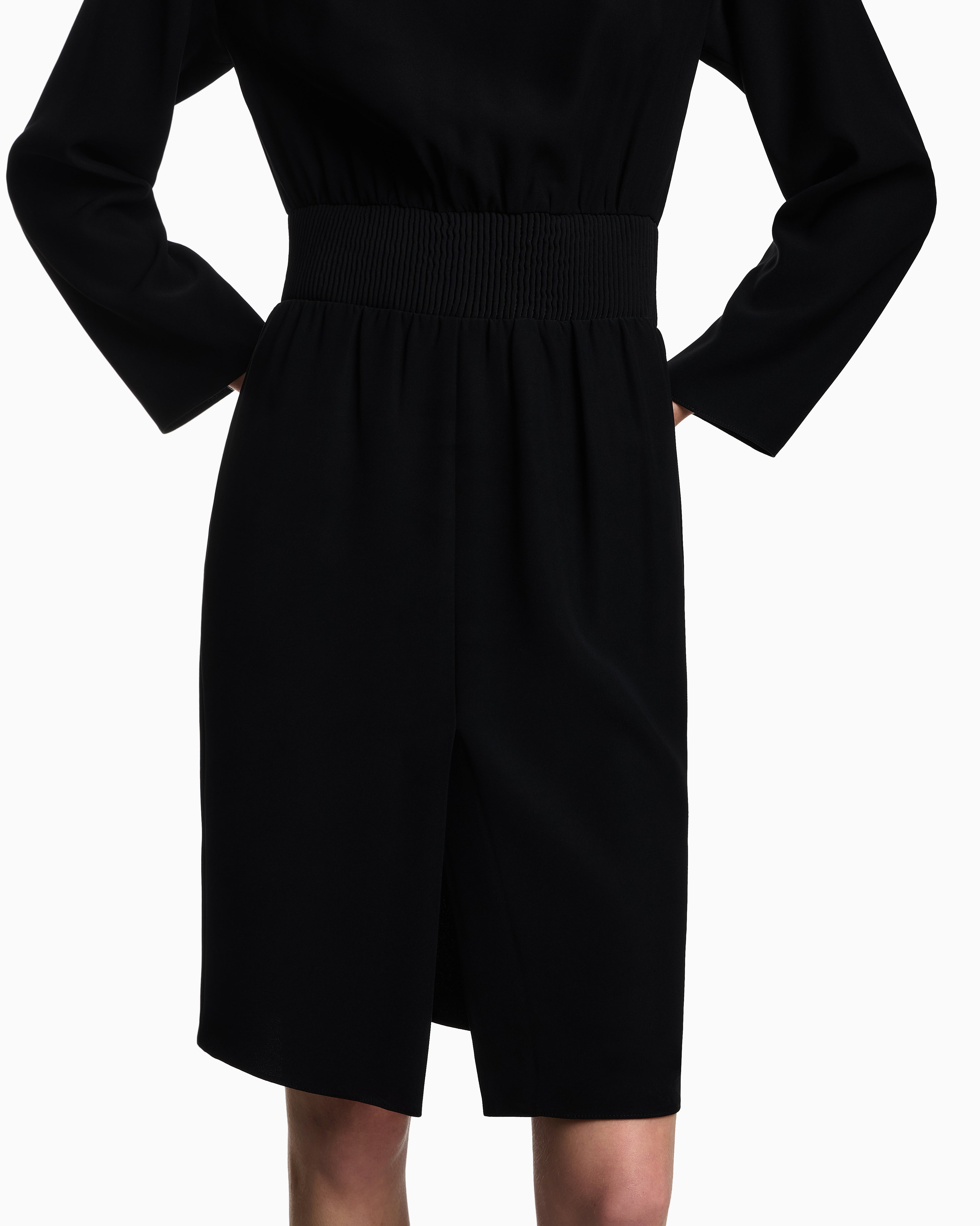 Emporio Armani Technical-cady dress with elasticated waist