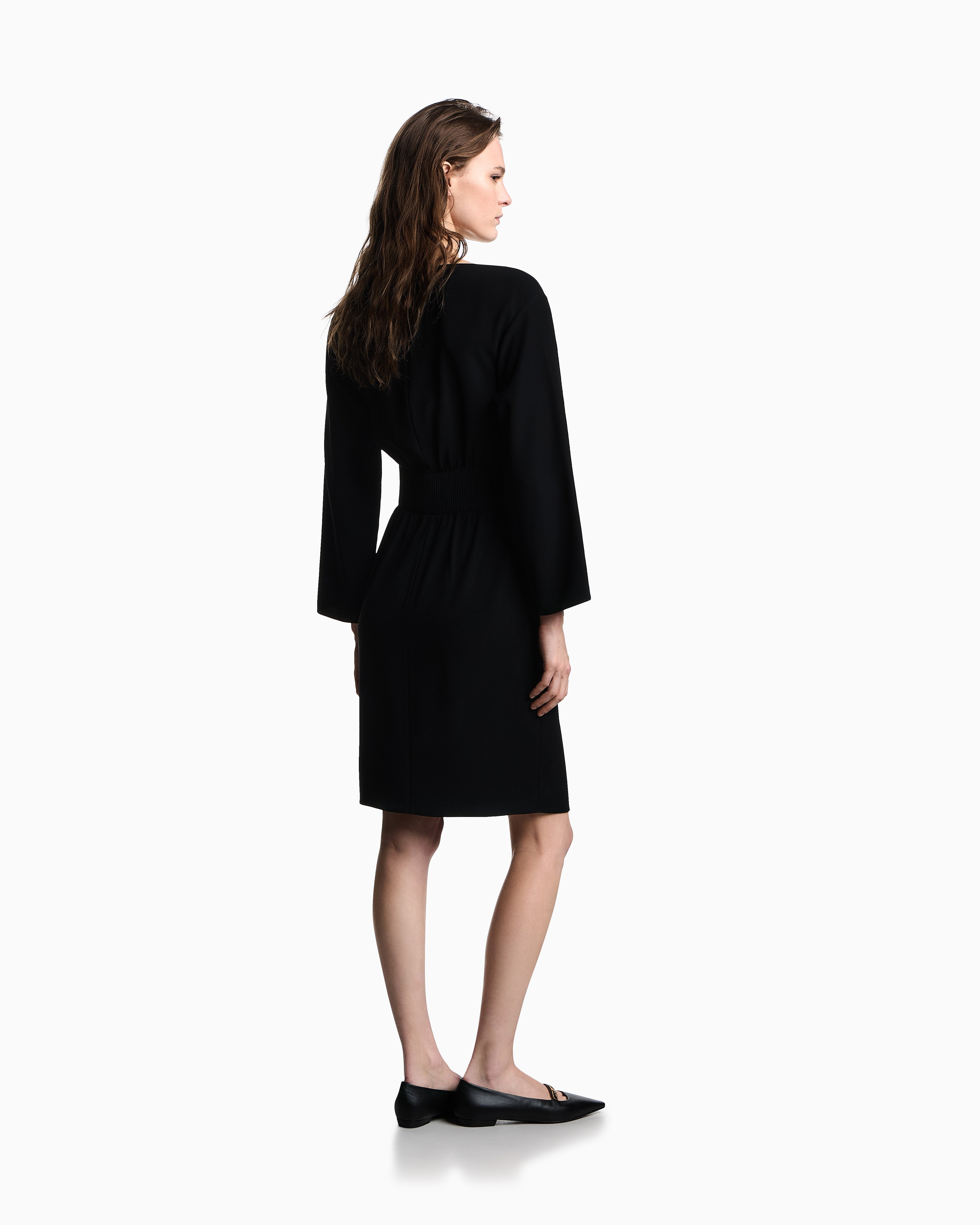 Emporio Armani Technical-cady dress with elasticated waist