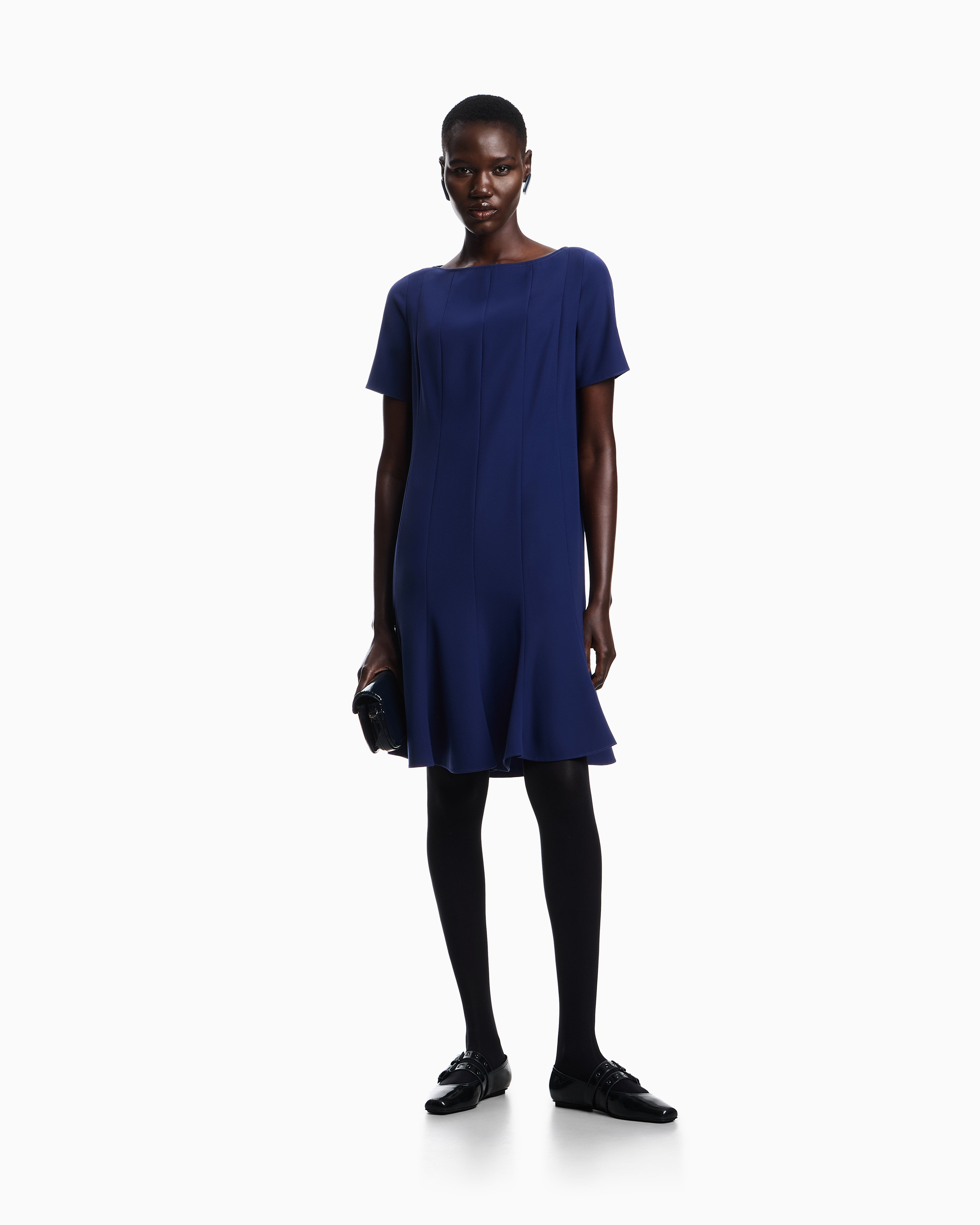 Emporio Armani Technical cady dress with pleats