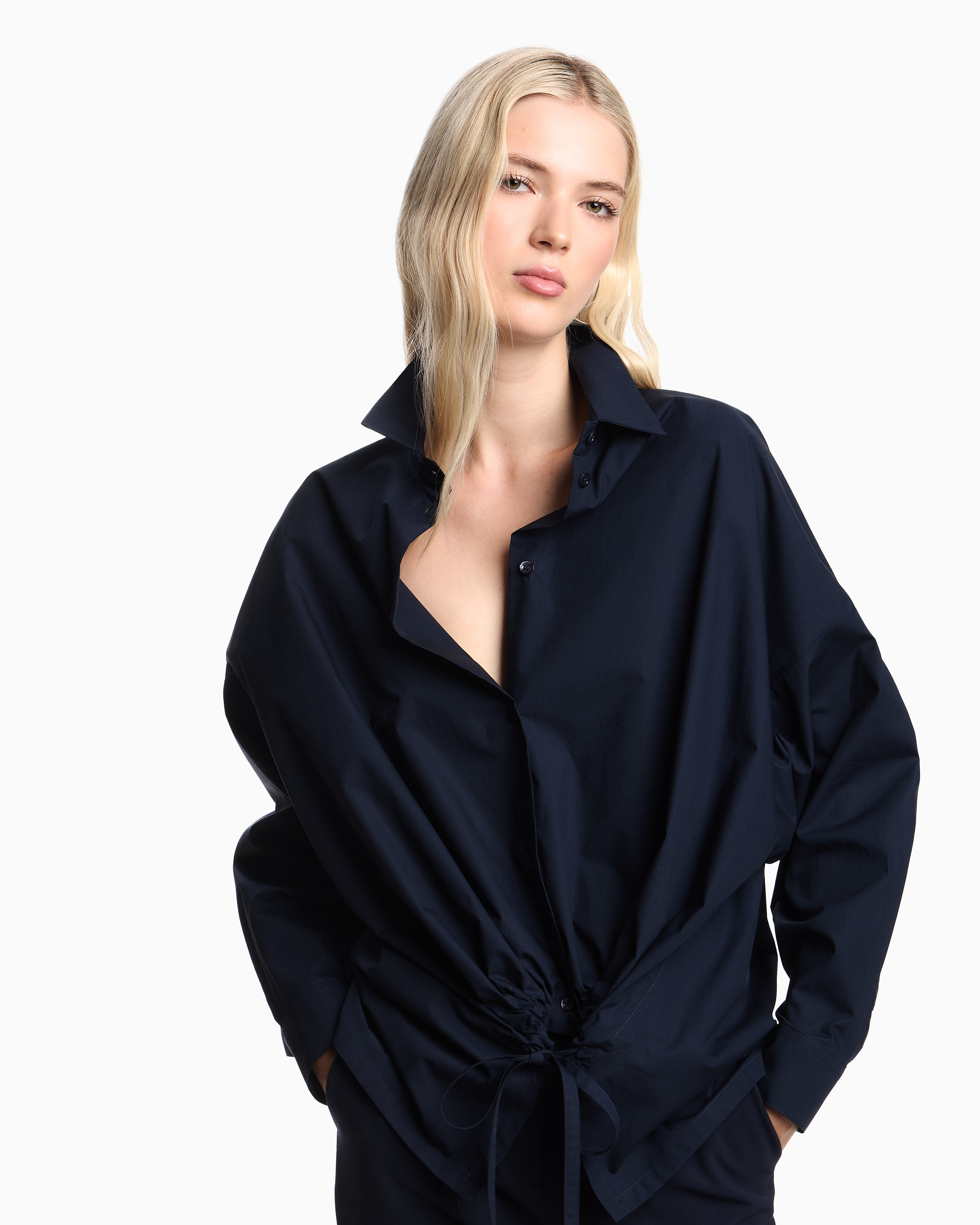 Emporio Armani Cotton Drawstring Button-Up Shirt