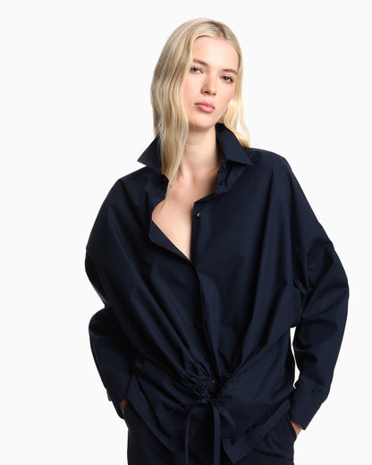 Emporio Armani Cotton Drawstring Button-Up Shirt