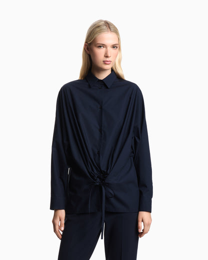 Emporio Armani Cotton Drawstring Button-Up Shirt
