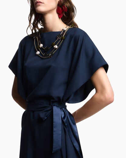 Emporio Armani Satin crêpe sash dress