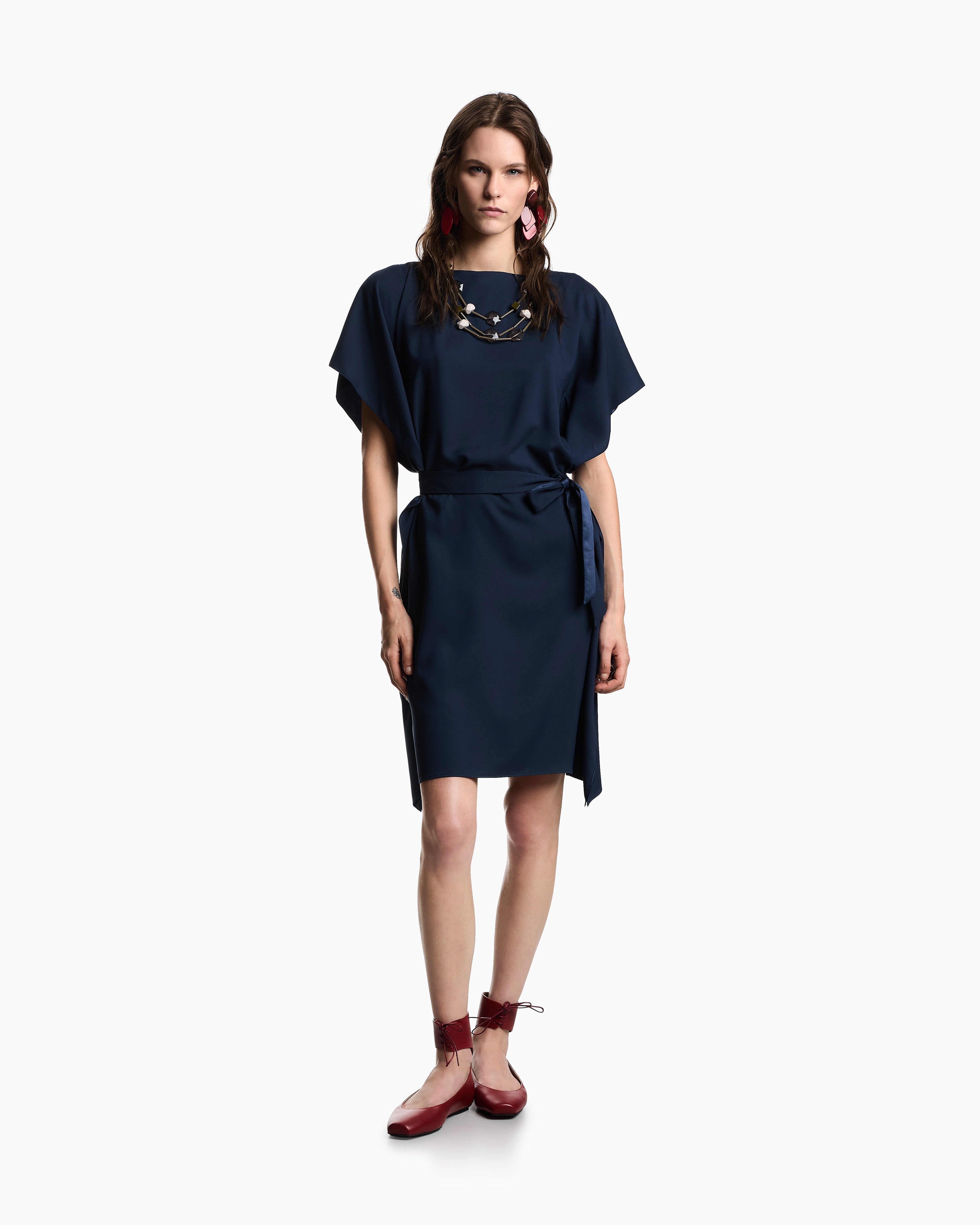 Emporio Armani Satin crêpe sash dress