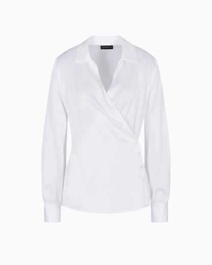 Emporio Armani Satin crêpe wrap shirt