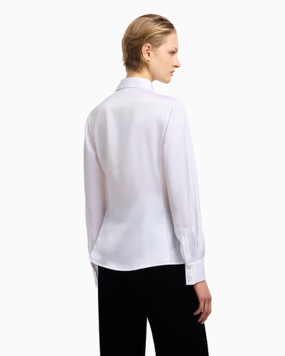 Emporio Armani Satin crêpe wrap shirt