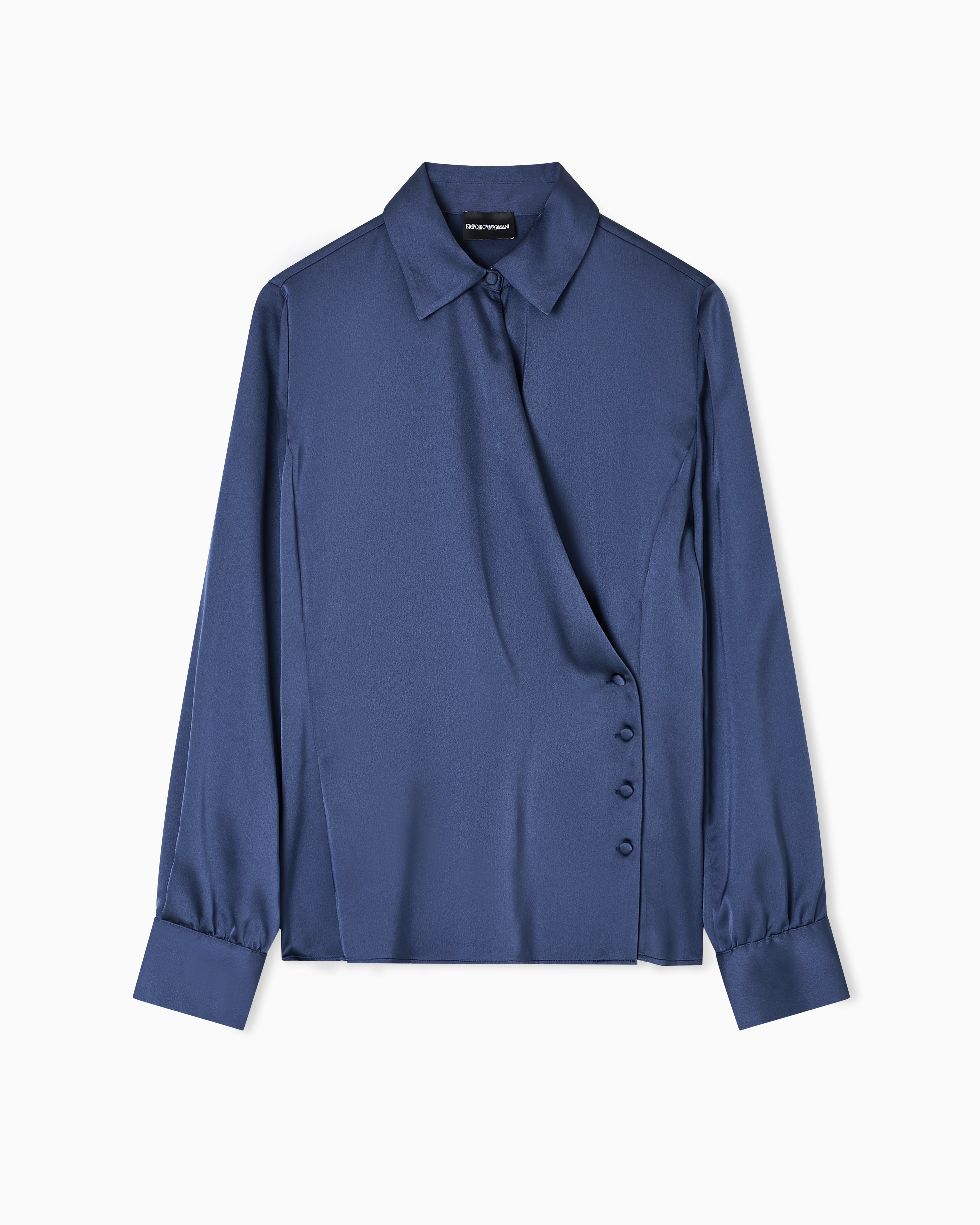 Emporio Armani Satin crêpe wrap shirt