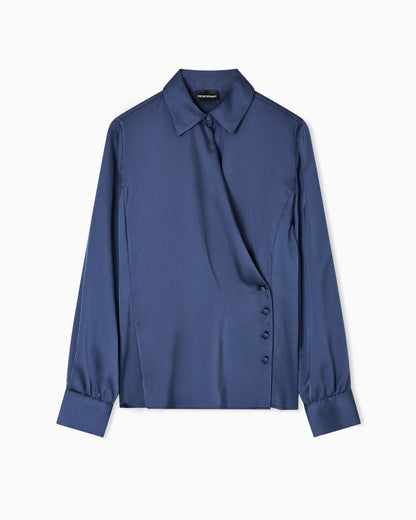 Emporio Armani Satin crêpe wrap shirt