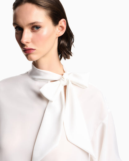 Emporio Armani Fluid crêpe blouse with foulard collar