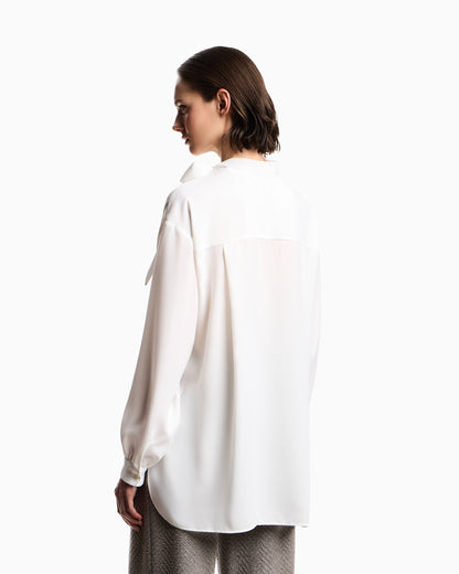 Emporio Armani Fluid crêpe blouse with foulard collar