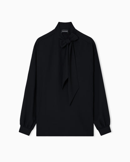 Emporio Armani Fluid crêpe blouse with foulard collar