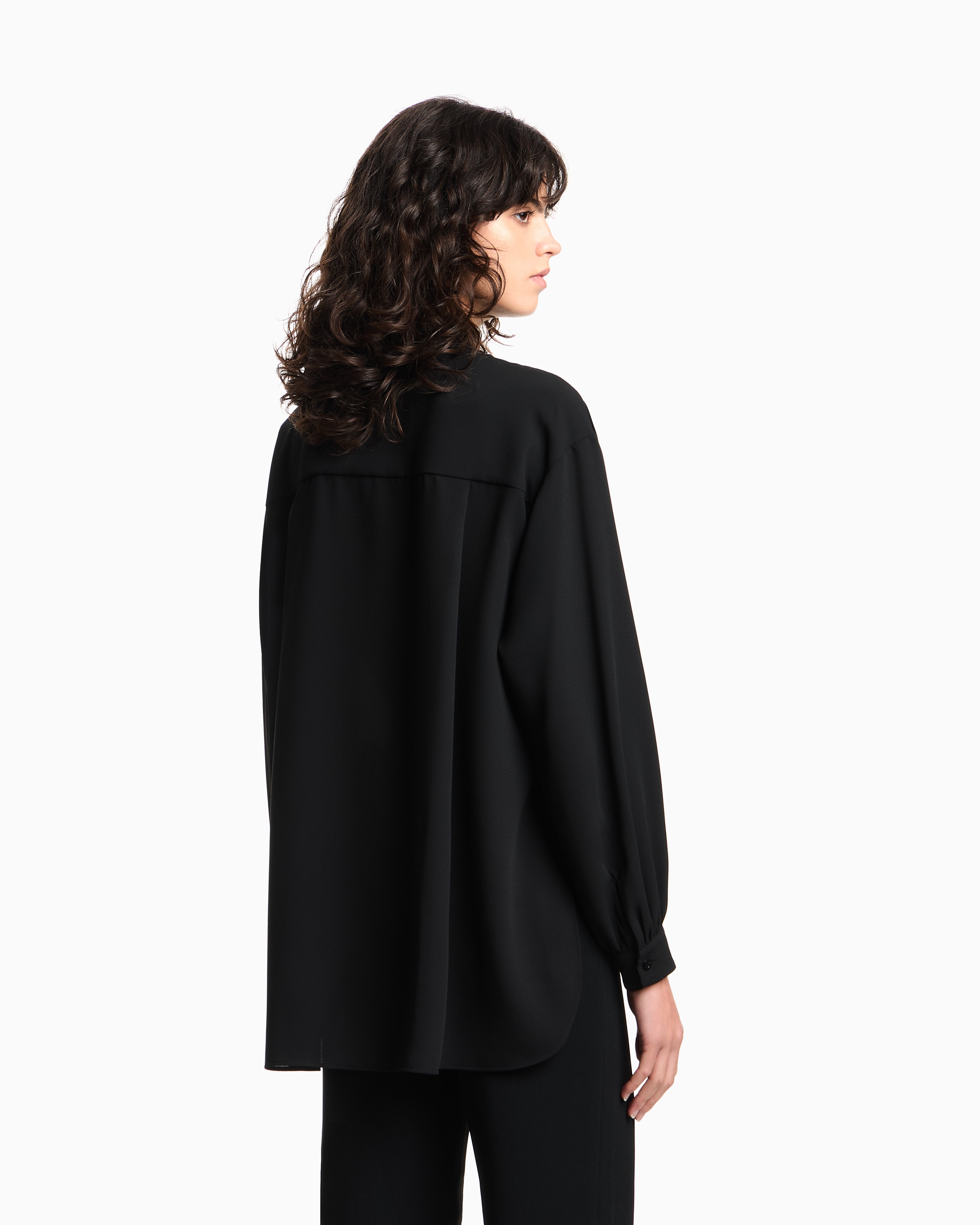 Emporio Armani Fluid crêpe blouse with foulard collar