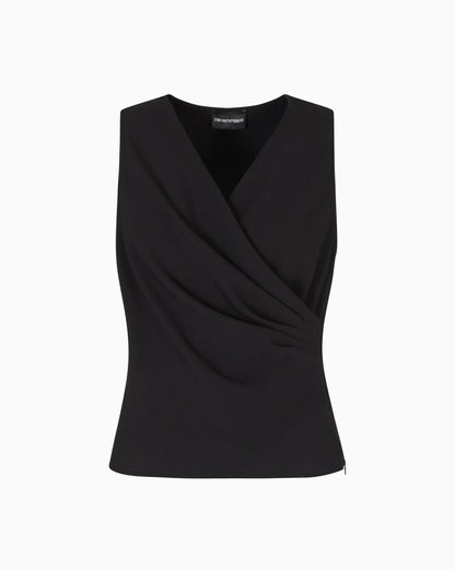 Emporio Armani Fluid crêpe top with draping