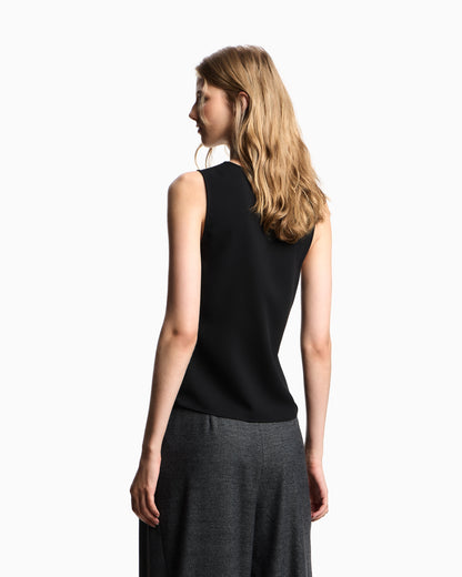 Emporio Armani Fluid crêpe top with draping