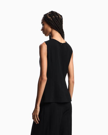 Emporio Armani Stretch sandblasted fabric crossover top