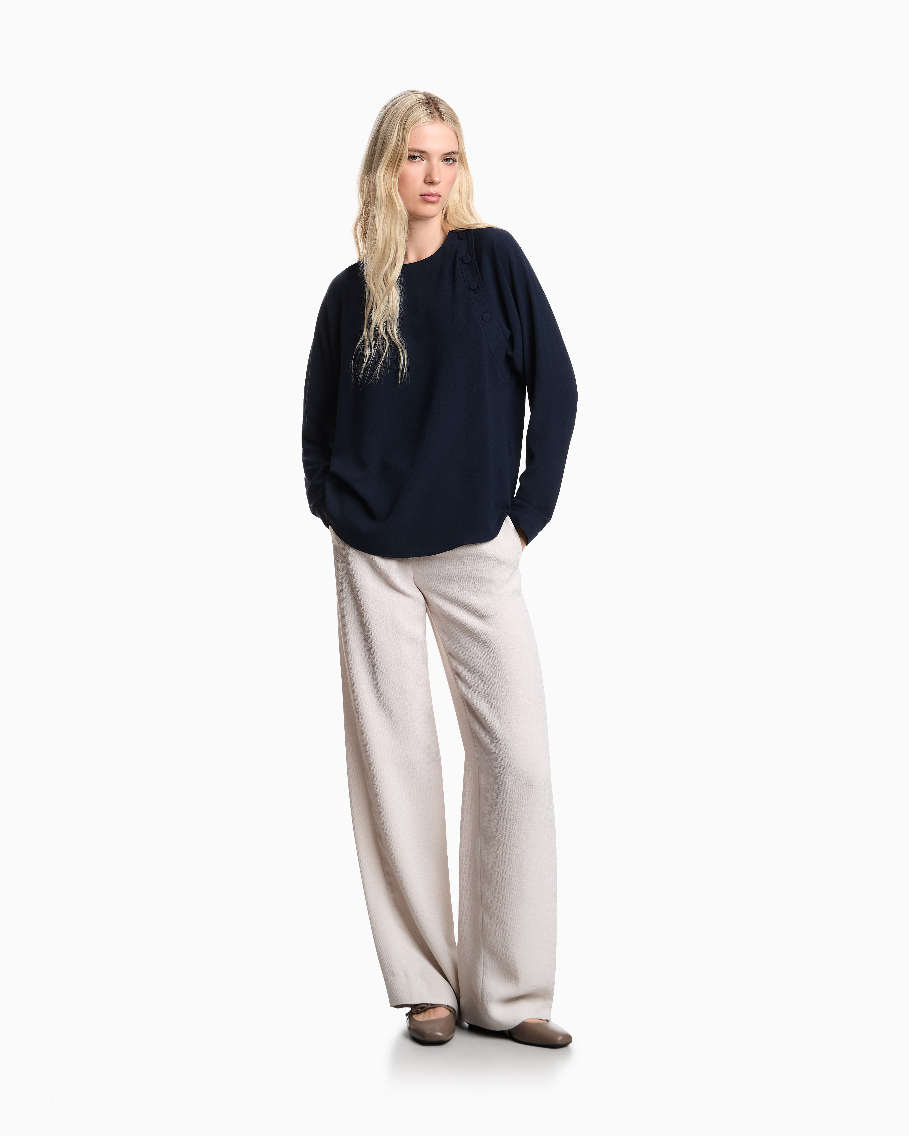 Emporio Armani Stretch sandblasted fabric blouse