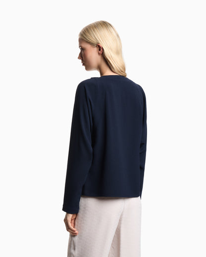 Emporio Armani Stretch sandblasted fabric blouse