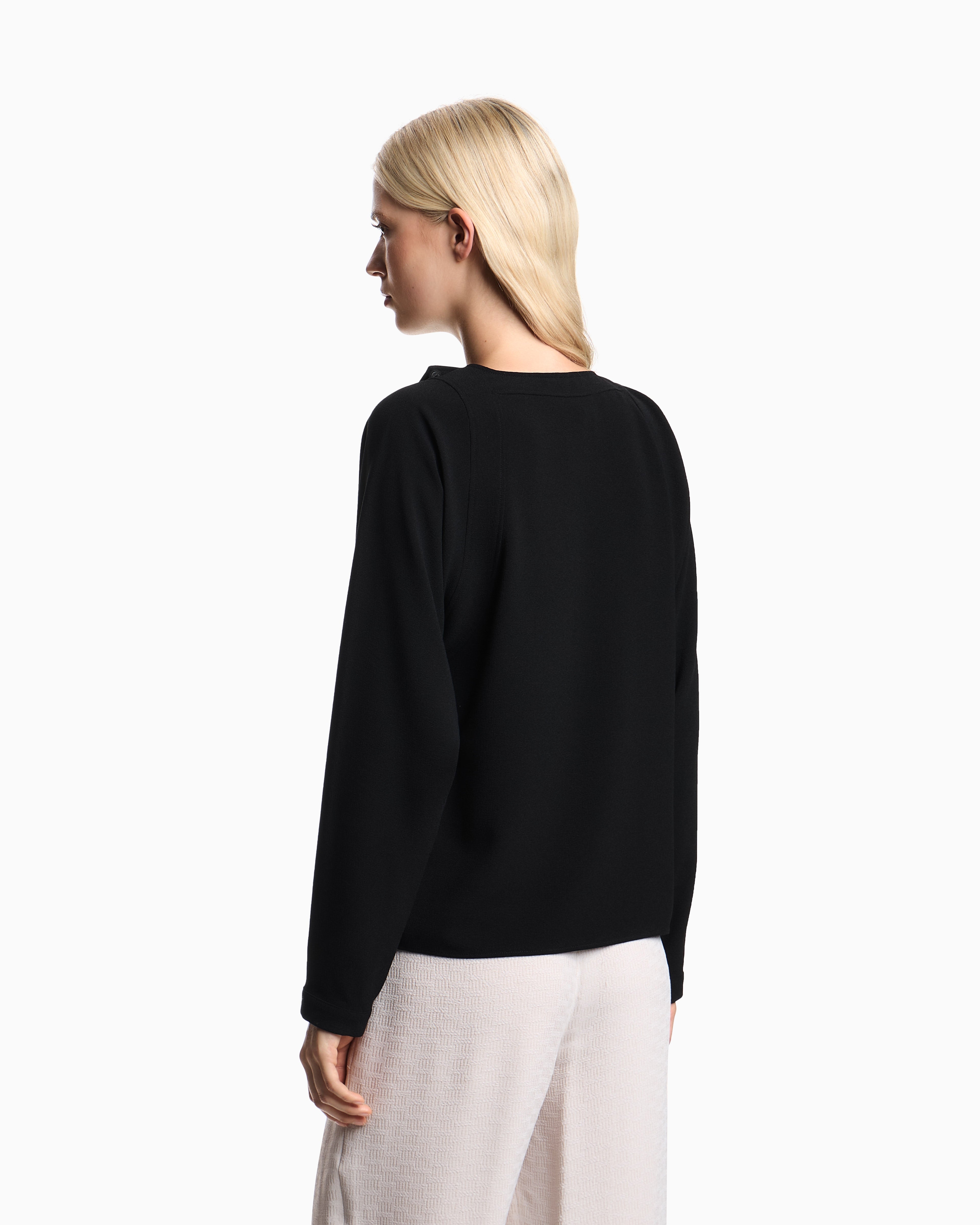 Emporio Armani Stretch sandblasted fabric blouse