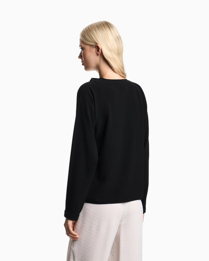 Emporio Armani Stretch sandblasted fabric blouse