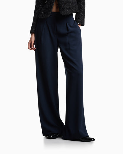 Emporio Armani Stretch sandblasted fabric trousers with pleats