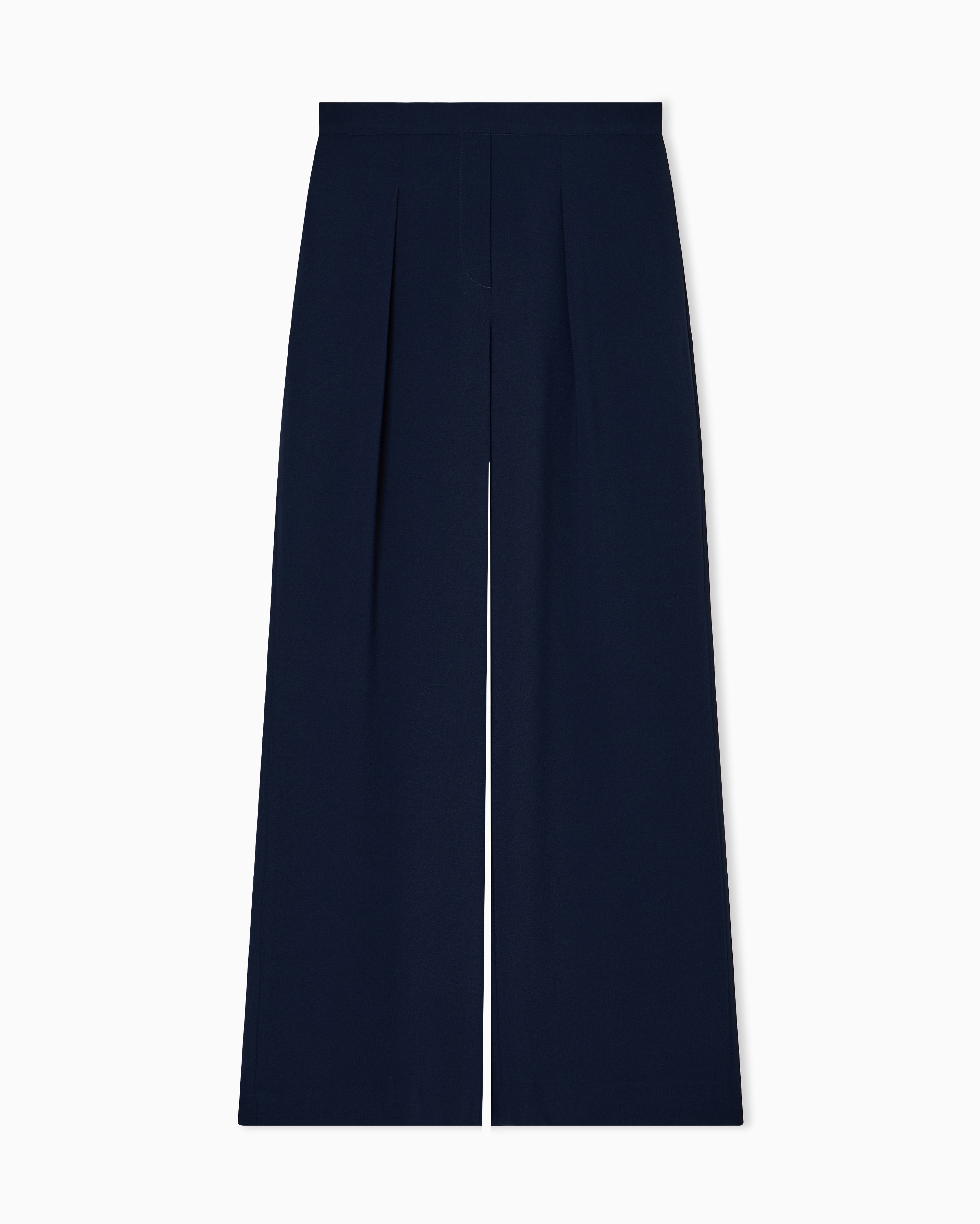 Emporio Armani Stretch sandblasted fabric trousers with pleats
