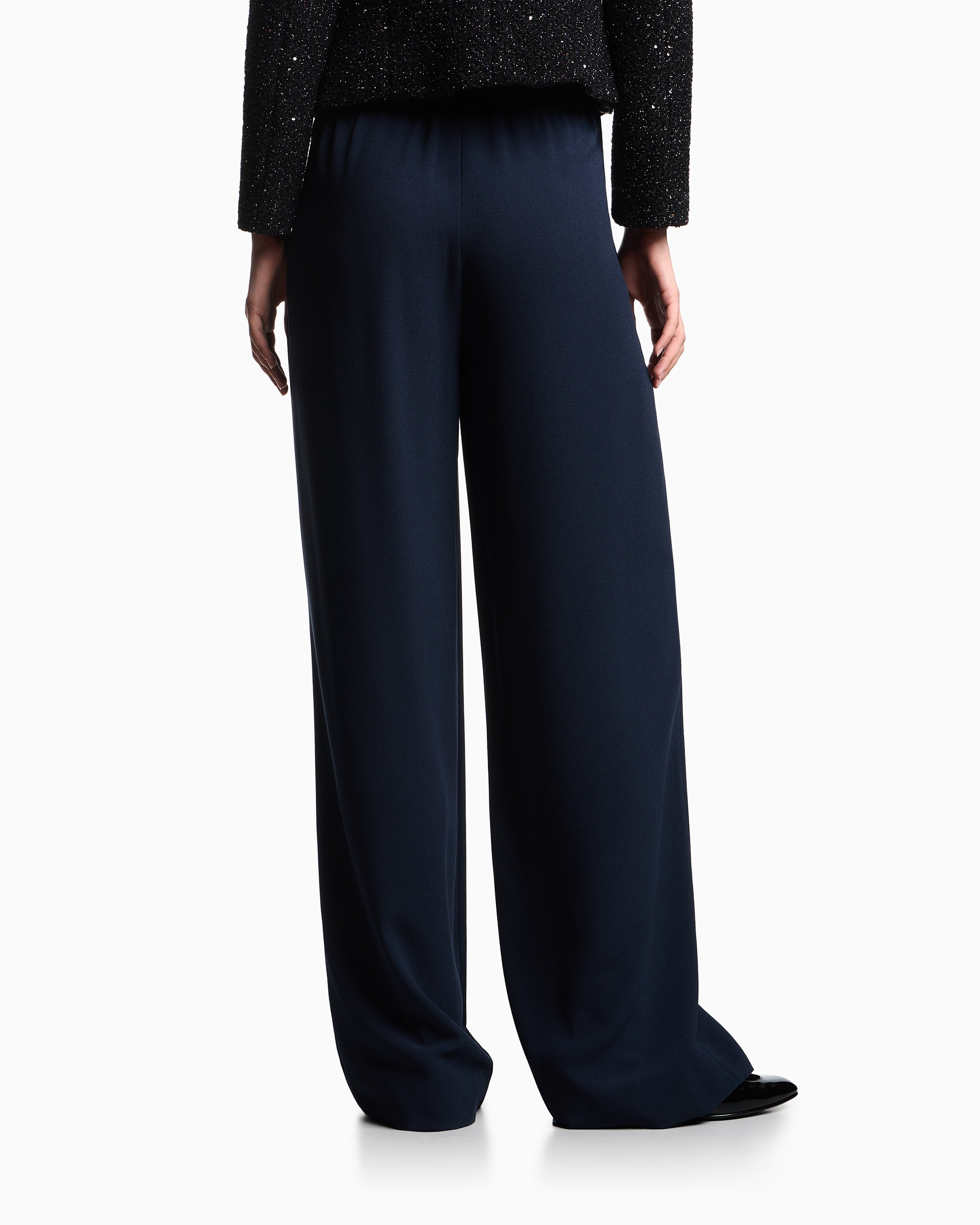 Emporio Armani Stretch sandblasted fabric trousers with pleats