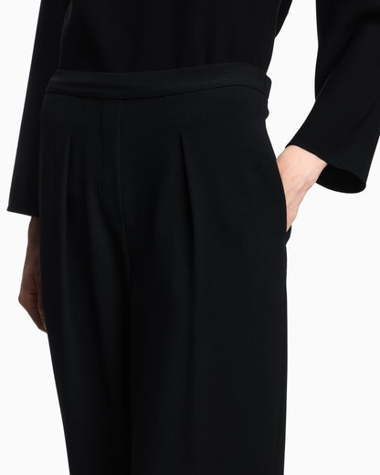 Emporio Armani Stretch sandblasted fabric trousers with pleats