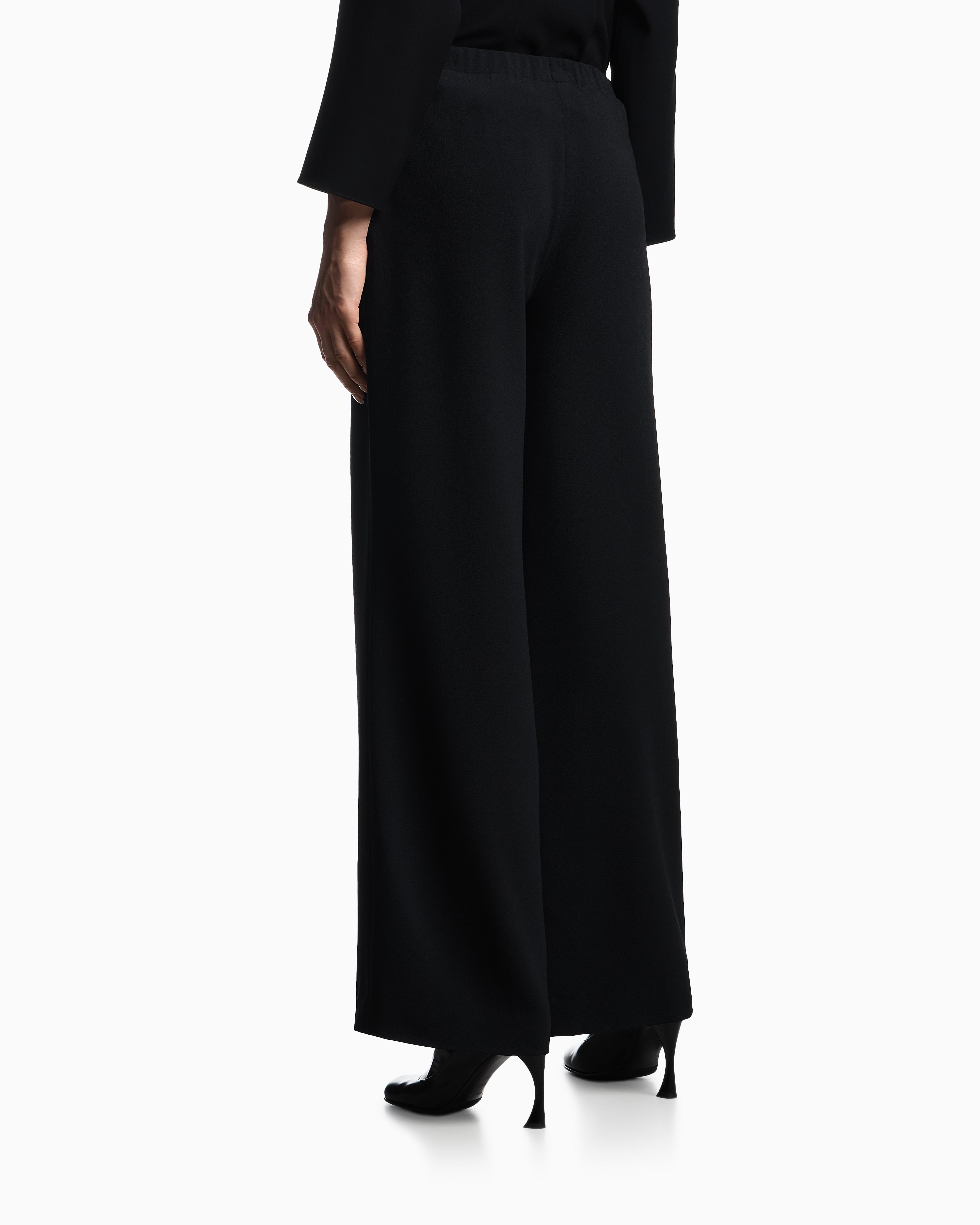 Emporio Armani Stretch sandblasted fabric trousers with pleats