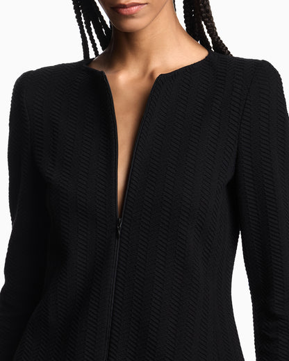 Emporio Armani Chevron motif jersey zip-up jacket