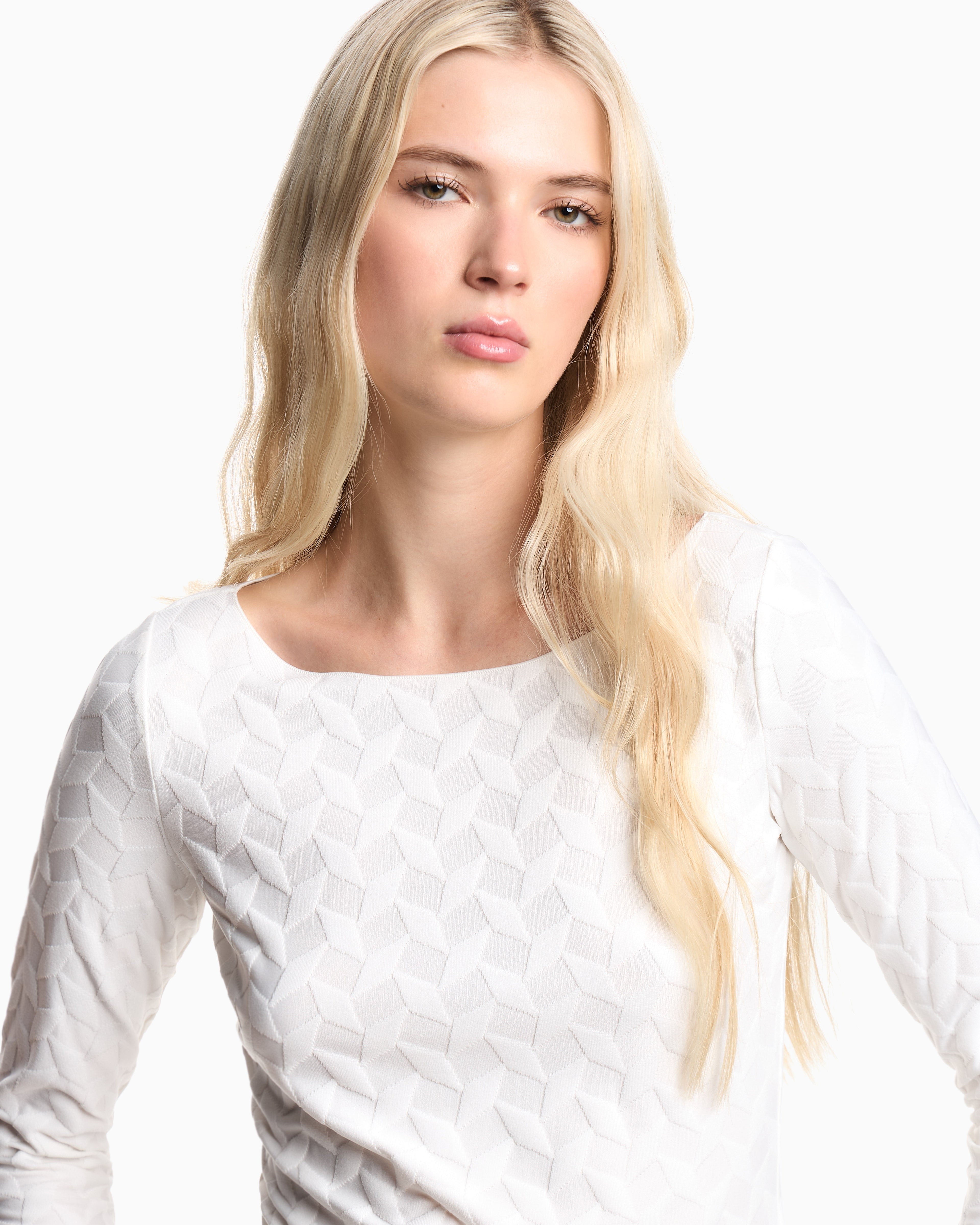 Emporio Armani Jacquard jersey jumper with a geometric pattern