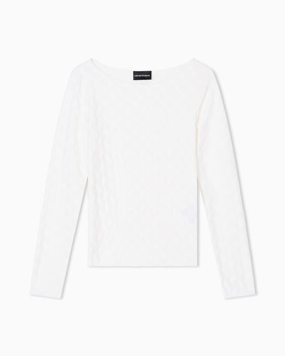 Emporio Armani Jacquard jersey jumper with a geometric pattern